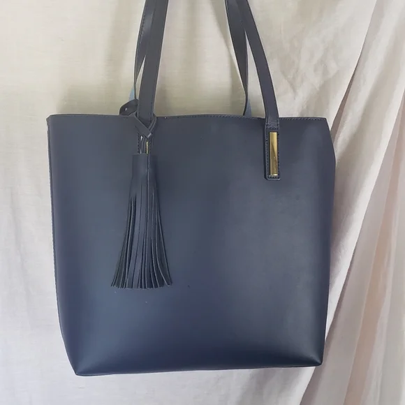 Joy & Iman Navy Tote with Tassel Accent - Picture 2 of 8